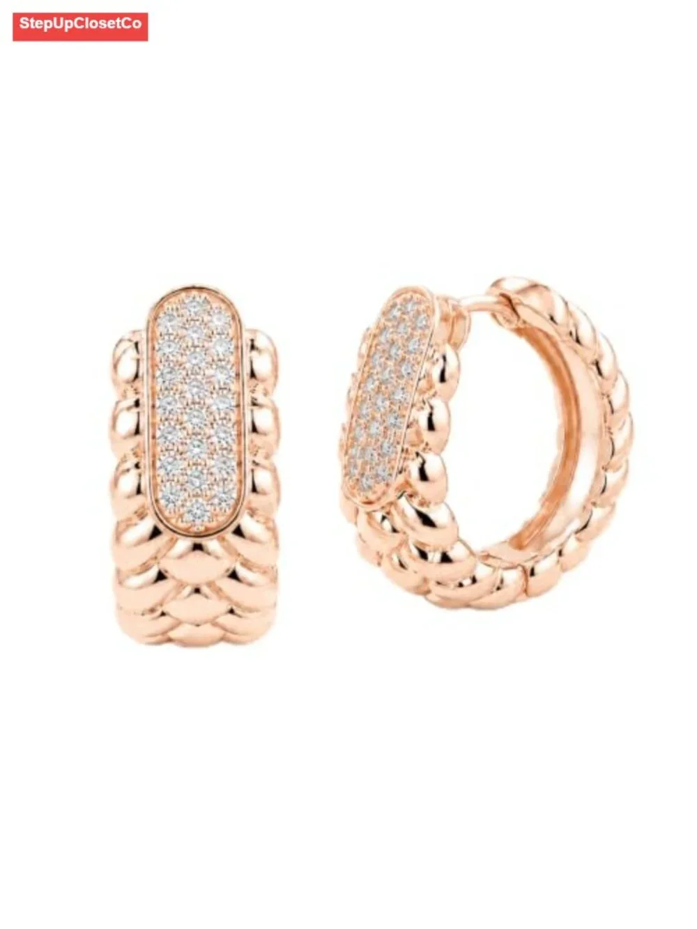 Huggie Hoop Earrings for Women - Cubic Zirconia Sparkle, Hinged Clasp,